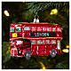 Blown glass Christmas ornament, London Bus s2
