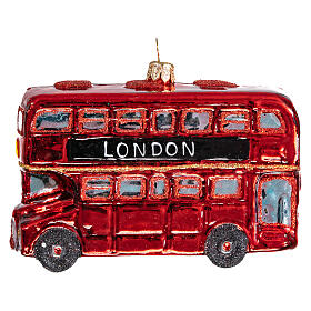 Autobús de Londres adorno vidrio soplado Árbol de Navidad