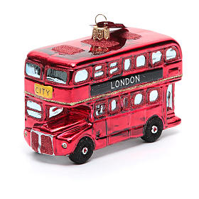 Bus de Londres décor verre soufflé sapin Noël