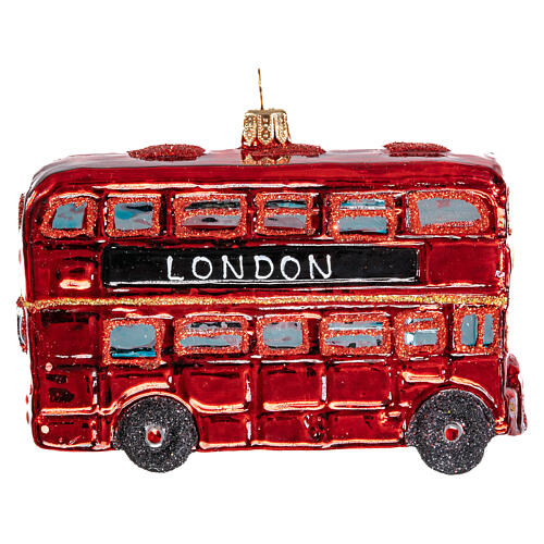 Bus de Londres décor verre soufflé sapin Noël 5