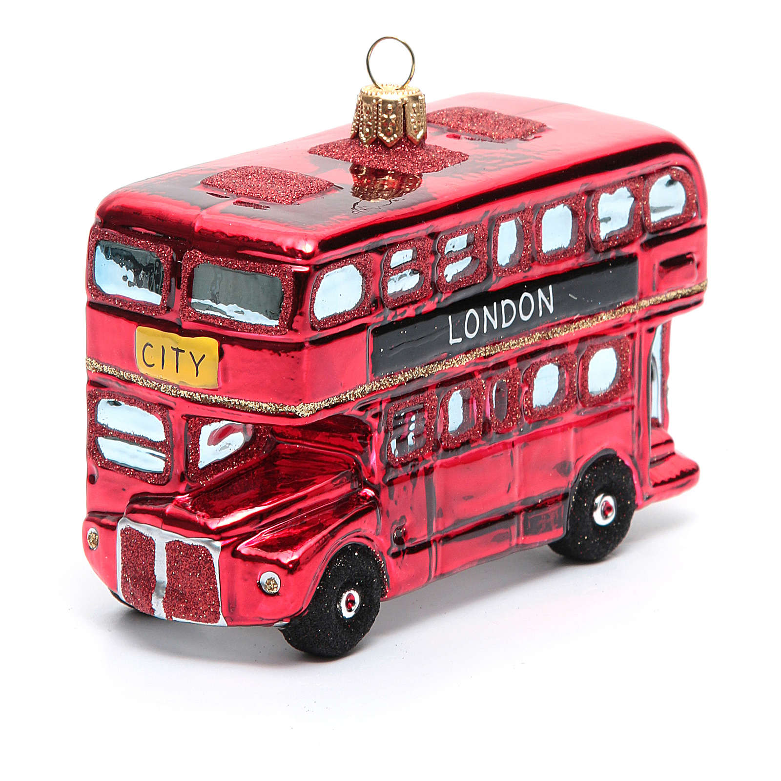 Blown glass Christmas ornament, London Bus online sales on