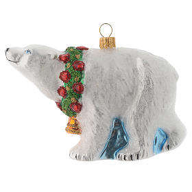 Eisbär, Weihnachtsbaumschmuck aus mundgeblasenem Glas