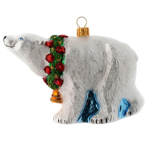Orso polare decorazione vetro soffiato Albero Natale 3