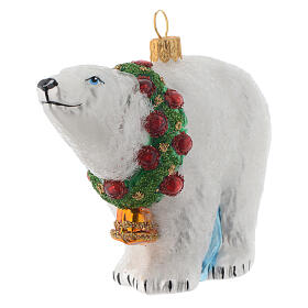 Niedźwiedź polarny dekoracja choinkowa szkło dmuchane
