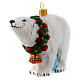 Urso polar vidro soprado adorno árvore Natal s1