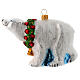 Urso polar vidro soprado adorno árvore Natal s3