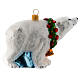 Urso polar vidro soprado adorno árvore Natal s4