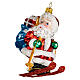Babbo Natale sugli sci decorazione vetro soffiato Albero Natale s3