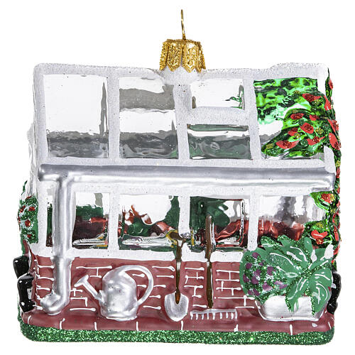Blown glass Christmas ornament, greenhouse 5