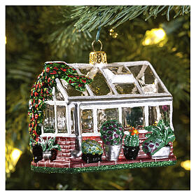Serra (Greenhouse) addobbo vetro soffiato Albero Natale
