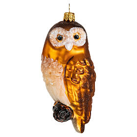 Blown glass Christmas ornament, owl