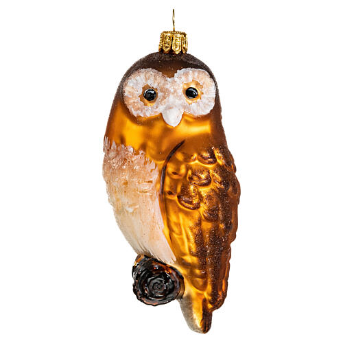 Blown glass Christmas ornament, owl 1