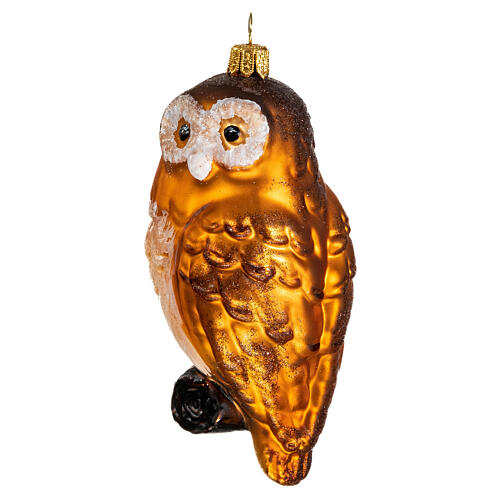 Blown glass Christmas ornament, owl 3