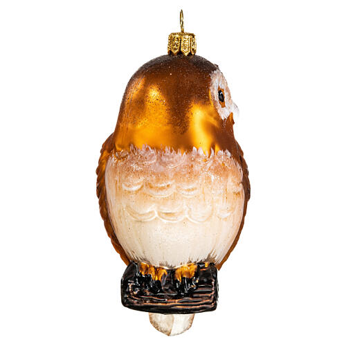 Blown glass Christmas ornament, owl 5