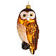 Blown glass Christmas ornament, owl s1