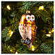 Blown glass Christmas ornament, owl s2
