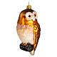 Blown glass Christmas ornament, owl s4