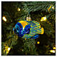 Emperor angelfis, bhlown glass Christmas ornament s2