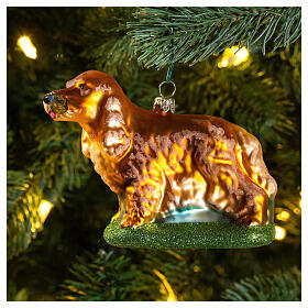 Cão Cocker adorno vidro soprado árvore Natal