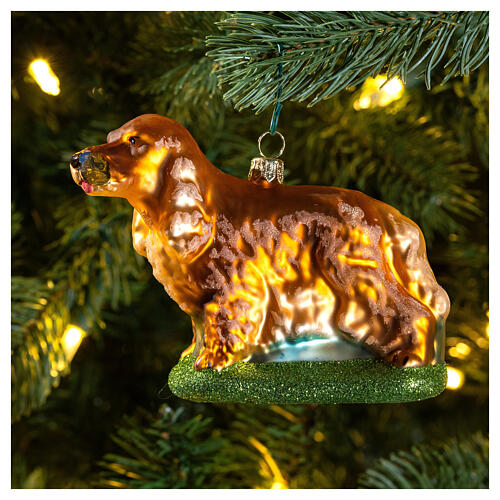 Cão Cocker adorno vidro soprado árvore Natal 2