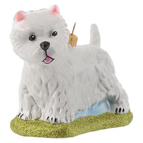 Blown glass ornaments: Blown glass Christmas ornament, Westie