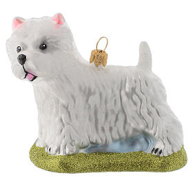 Adornos de vidrio soplado para Árbol de Navidad: Perro Westie Terrier adorno vidrio soplado Árbol de Navidad