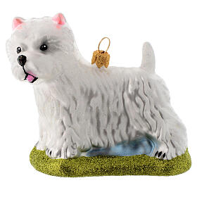 Perro Westie Terrier adorno vidrio soplado Árbol de Navidad