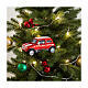 Mini Cooper vermelho adorno vidro soprado árvore Natal s4