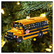 Blown glass Christmas ornament, school bus s2