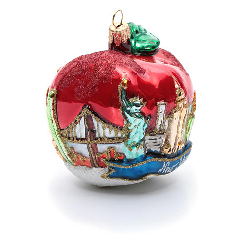 New York Apple adorno vidrio soplado Árbol de Navidad 8