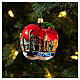 Blown glass Christmas ornament, New York Apple s2