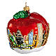 Blown glass Christmas ornament, New York Apple s3