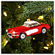 Blown glass Christmas ornament, classic roadster s2