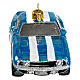 Blown glass Christmas ornament, blue Mustang s4
