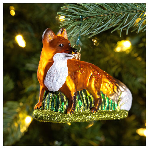 Blown glass Christmas ornament, fox. 2