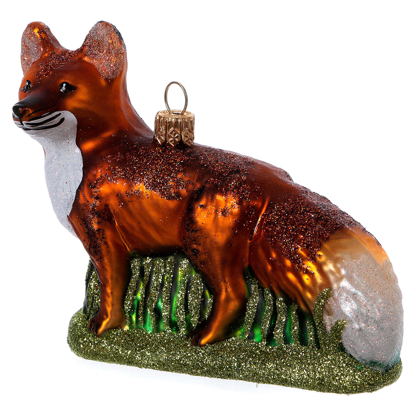 Blown glass Christmas ornament, fox online sales on