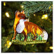 Blown glass Christmas ornament, fox s2