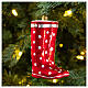 Blown glass Christmas ornament, red boots s2