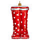 Stivale rosso decorazione vetro soffiato Albero Natale s1