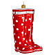 Blown glass Christmas ornament, red boots s4