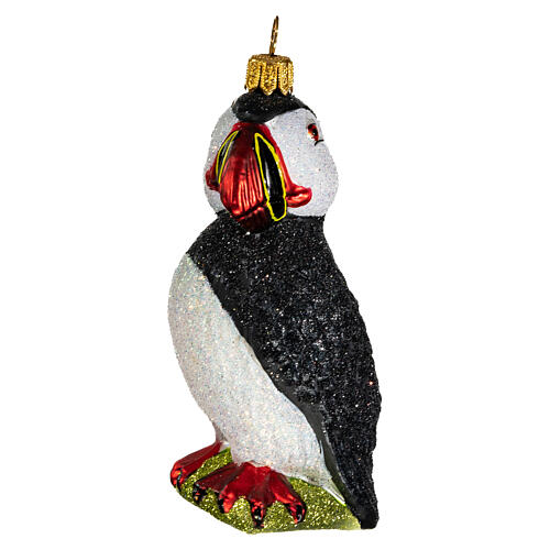 Blown glass Christmas ornament, arctic puffin 1