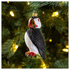 Uccello artico puffino addobbo vetro soffiato Albero Natale