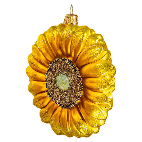 Blown glass Christmas ornament, sunflower. 3