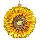 Blown glass Christmas ornament, sunflower. s1