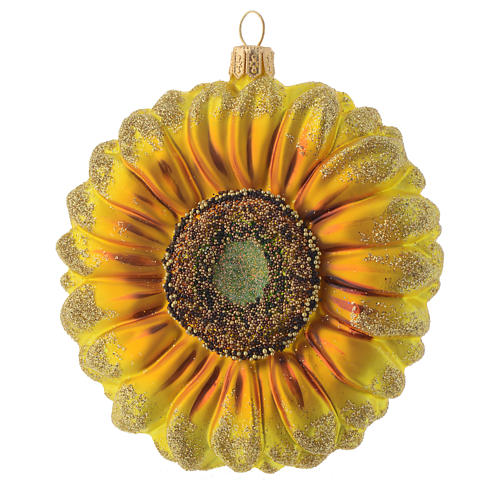 Decorazione Natalizia In Vetro Soffiato - Girasole Per Albero Di Natale, Fatto A Mano Vecchio Mondo, Regalo Unico