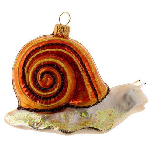 Blown glass Christmas ornament, snail 3