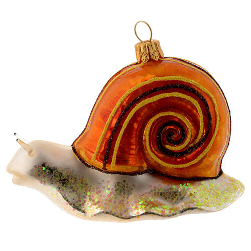 Blown glass Christmas ornament, snail 4