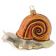 Blown glass Christmas ornament, snail s1