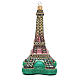 Blown glass Christmas ornament, Eiffel Tower s1