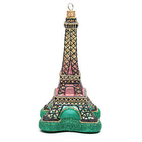 Torre Eiffel adorno vidrio soplado Árbol de Navidad